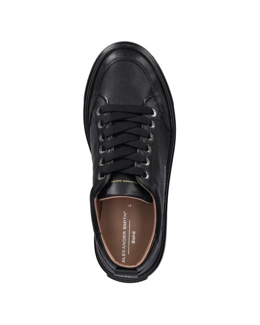 Alexander Smith Black Lace-Up Bond Sneakers for men