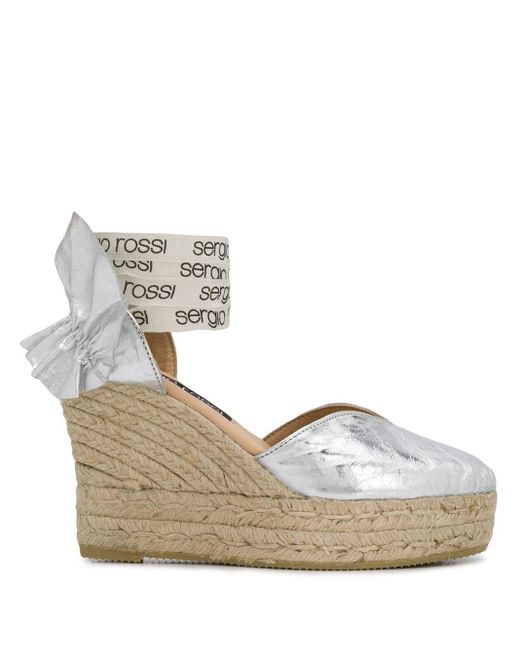 Alpargatas con cuña de x Manebì Sergio Rossi de Cuero de color Metálico -  Lyst