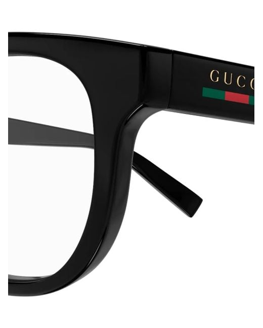 Gucci Black Web-Detail Glasses
