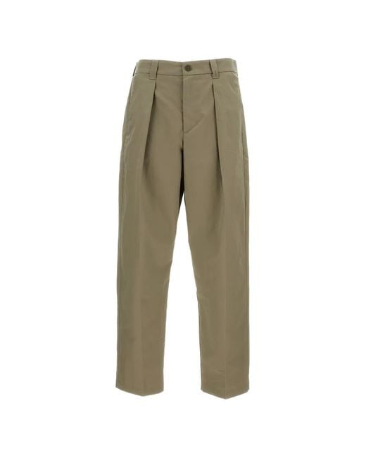 A.P.C. Green Pantalon Renato En Laine À Design Plissé for men