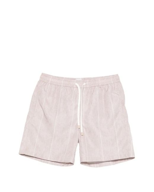 Eleventy Pink Striped Swim Shorts for men