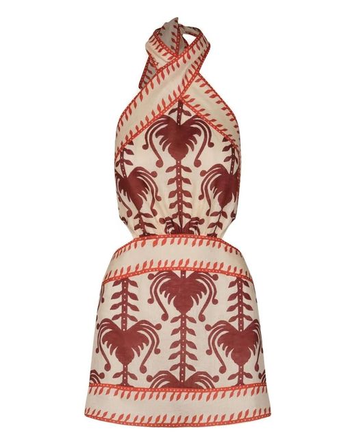 Johanna Ortiz Red Tide Strength Halterneck Dress