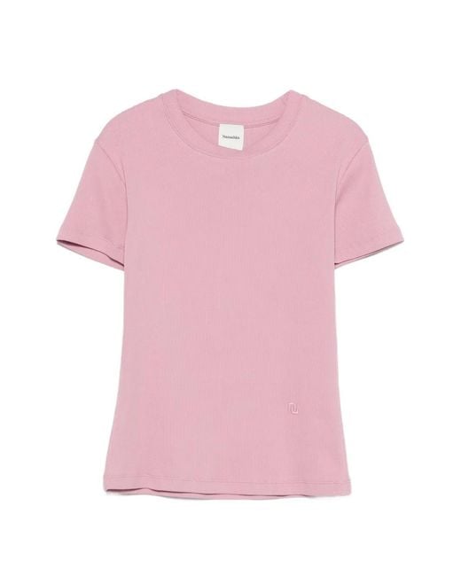 Nanushka Pink Slim Fit Cropped T-Shirt