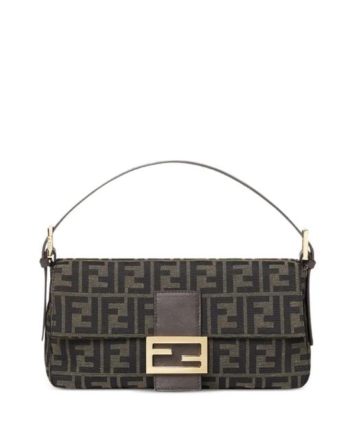 Fendi Gray Baguette Ff-Jacquard Tote Bag