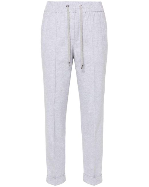 Peserico Gray Mélange Slim-cut Cropped Trousers