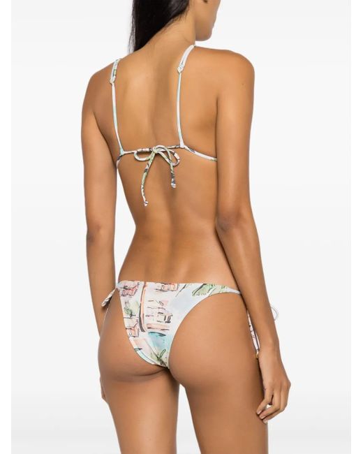Lenny Niemeyer White Graphic-Print Bikini Bottoms