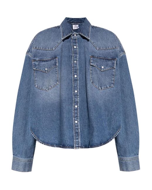 Vetements ボタン デニムシャツ Blue
