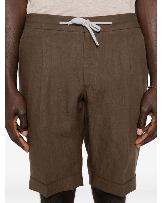 Barba Napoli Brown Short Plissé À Lien De Resserrage for men