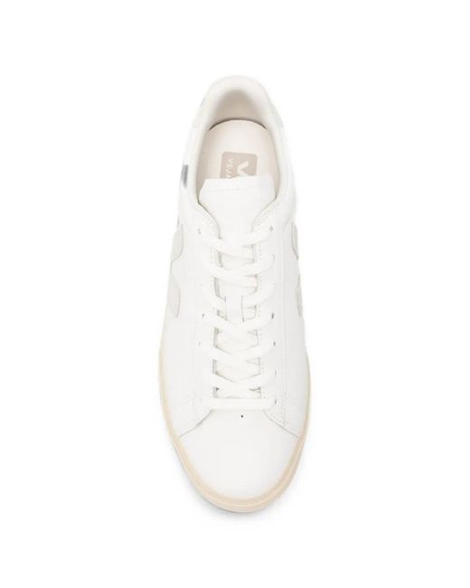 Veja White Campo Logo-Patch Sneakers for men