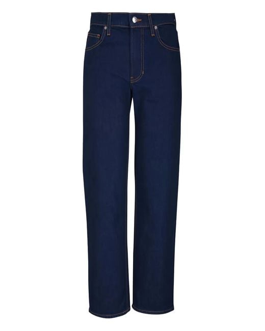 Veronica Beard Blue Leah Contrast-Topstitching Jeans