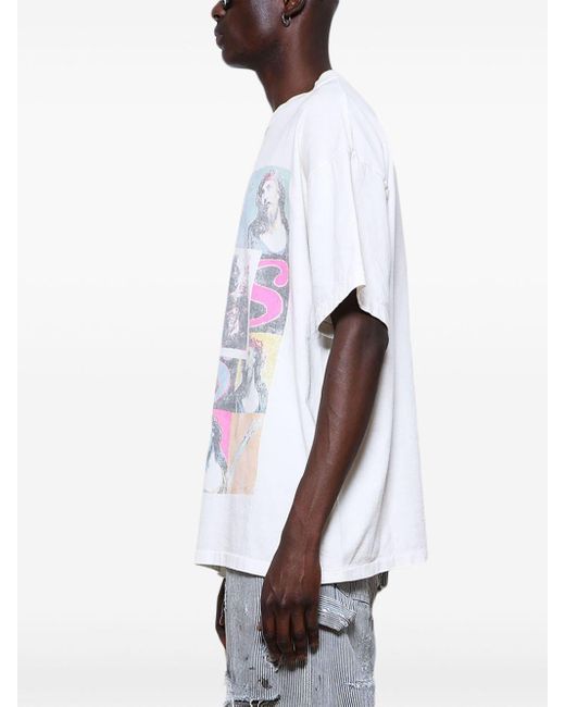 SAINT Mxxxxxx White Graphic-print Cotton T-shirt for men
