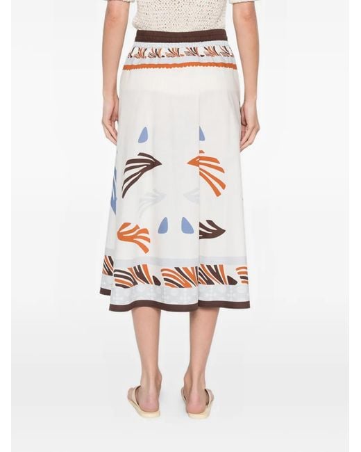 Herno White Cotton Polyester Skirt