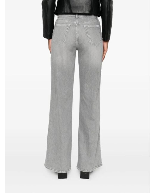 7 For All Mankind Gray Weite Jeans mit hohem Bund