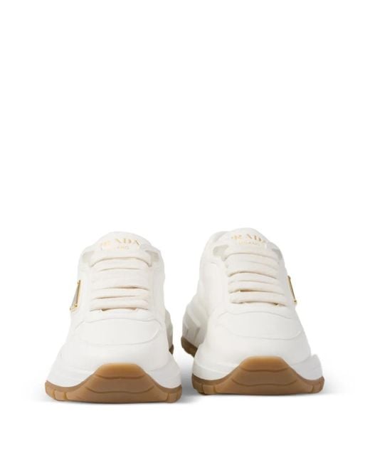 Prada White Prax 01 Leather Sneakers