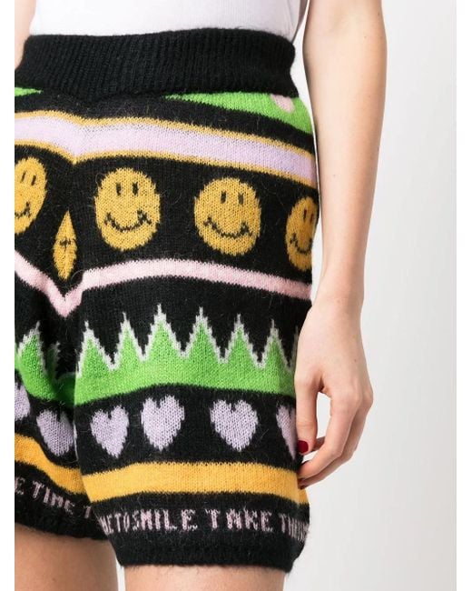 Joshua Sanders Green Graphic-Print Knitted Shorts