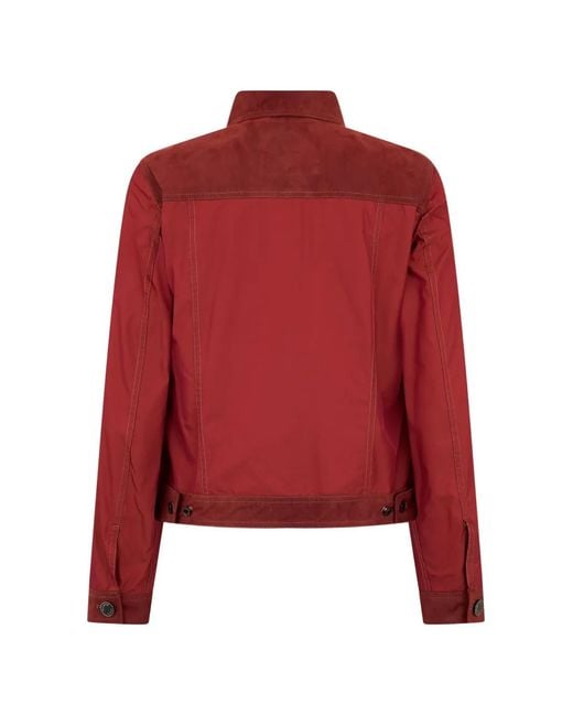 Moorer Red Button Suede Jacket