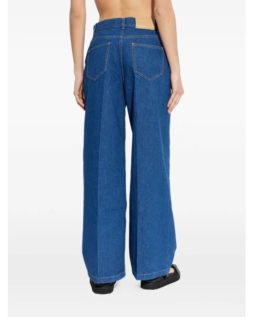 Maison Kitsuné Blue Five-Pockets High-Waisted Jeans