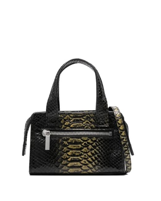 Borsa Tote Pitone Mini di SAPIO in Black