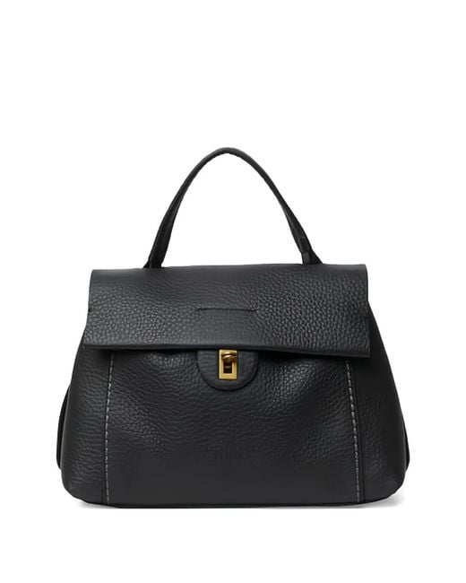VISONA レザーハンドバッグ Black
