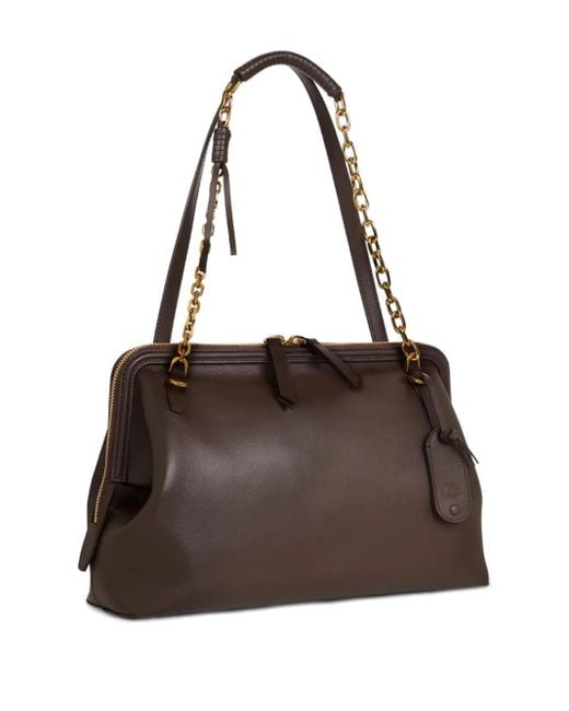 Etro Brown Medium Leather Doc Shoulder Bag