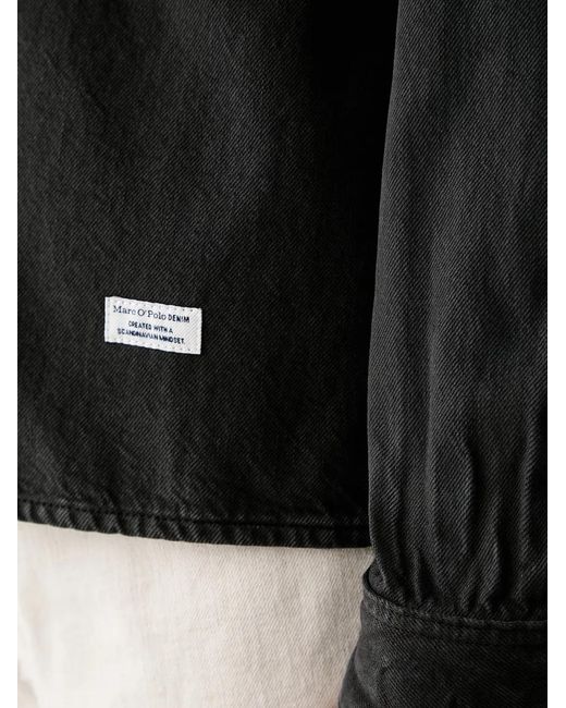 Marc O' Polo Black Chest-Pocket Button-Up Shirt for men