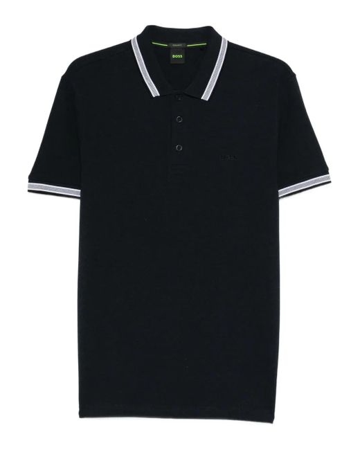 Polo Con Bordo A Contrasto di Boss in Black da Uomo