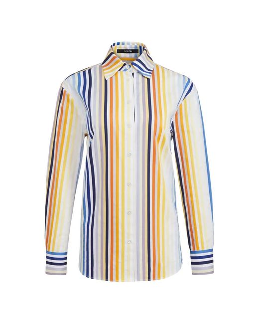 Toccin White Brennan Striped Boyfriend Cotton Shirt