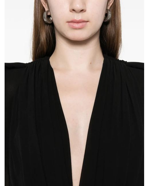 Rick Owens Black Maria V-Neck Blouse