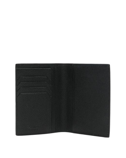 Santoni Black Leather Wallet for men