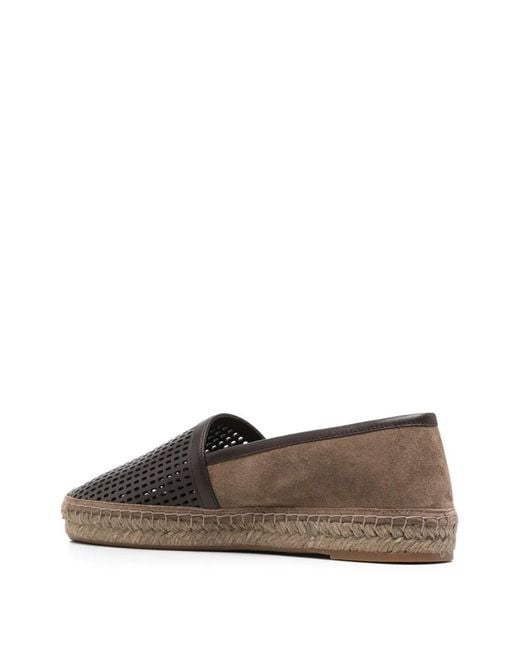 Brunello Cucinelli Brown Perforated Espadrilles
