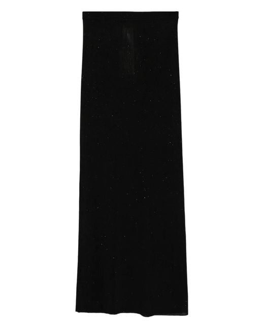 Tom Ford Geribbelde Rok Verfraaid Met Pailletten in het Black