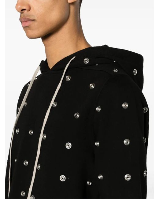 Rick Owens Black Granbury Cotton Hoodie for men