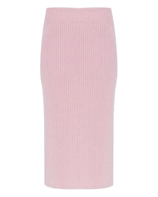 Givenchy Pink Ribbed Midi Skirt