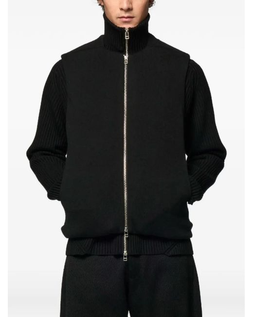 Omar Afridi Black Umar Wool Gilet for men