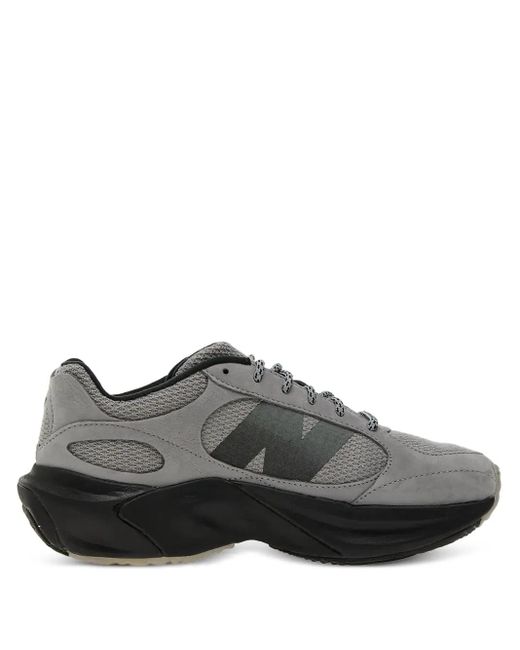 New Balance Gray Wrpd Runner Suede-Panelled Lace-Up Sneakers