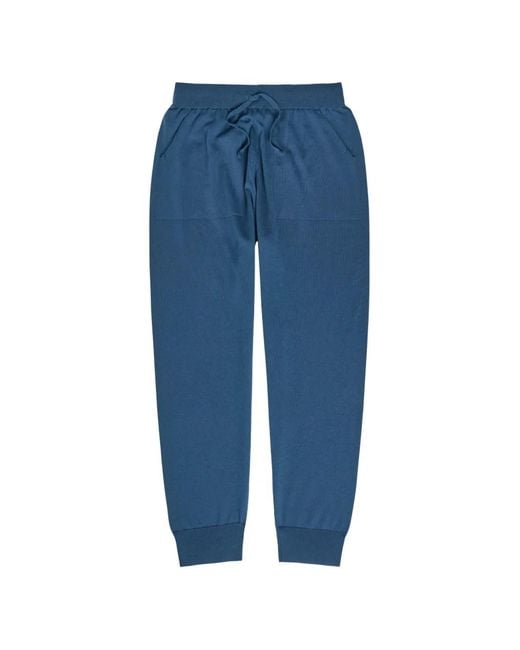 John Smedley Blue Henning Drawstring Track Pants