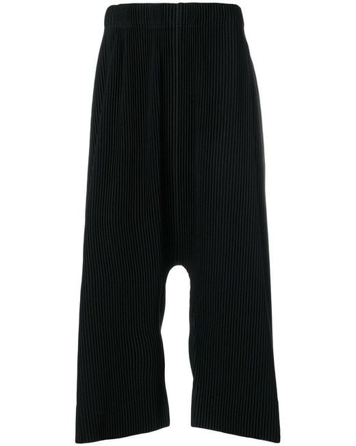 Homme Plissé Issey Miyake Black Wide-leg Pleated Trousers for men