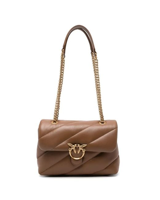 Pinko White Love Birds Quilted Shoulder Bag