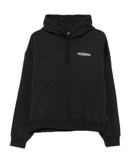 Felpa Con Cappuccio E Logo di New Balance in Black