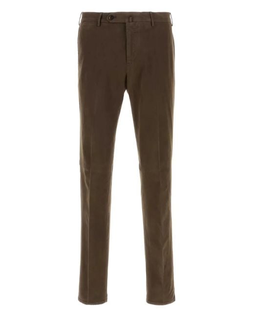 メンズ PT Torino ボタンフライパンツ Brown