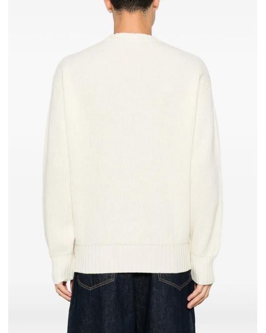 Diana Studio White Ribbed-Knit Sweater for men