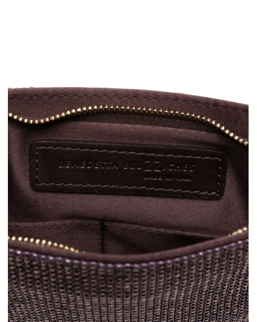Benedetta Bruzziches Brown Clutch Mit Kristallverzierung
