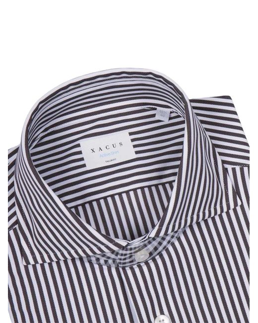 Xacus Blue Active Striped Button-Down Shirt for men
