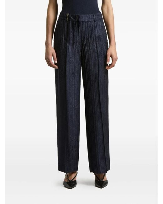 Peserico Broek Met Geplooide Textuur in het Black