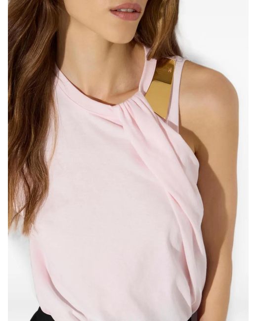 Elisabetta Franchi White Jersey T-Shirt With Jewel Detail