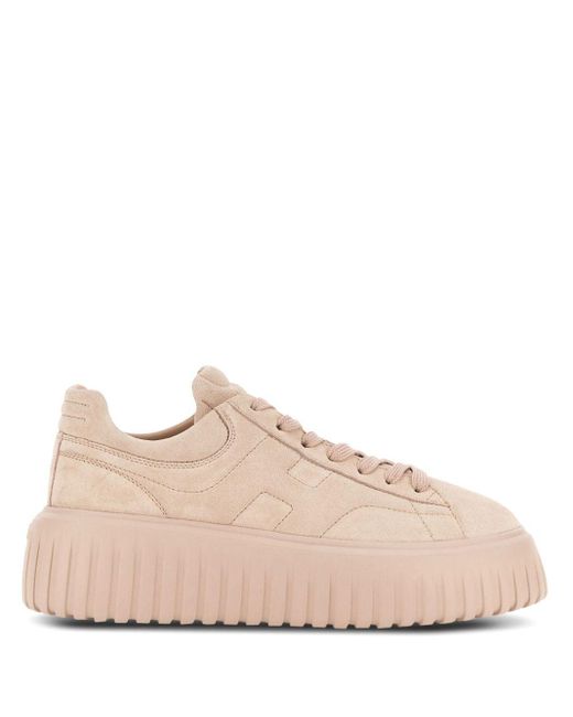 Hogan Pink H-stripes Leather Sneakers