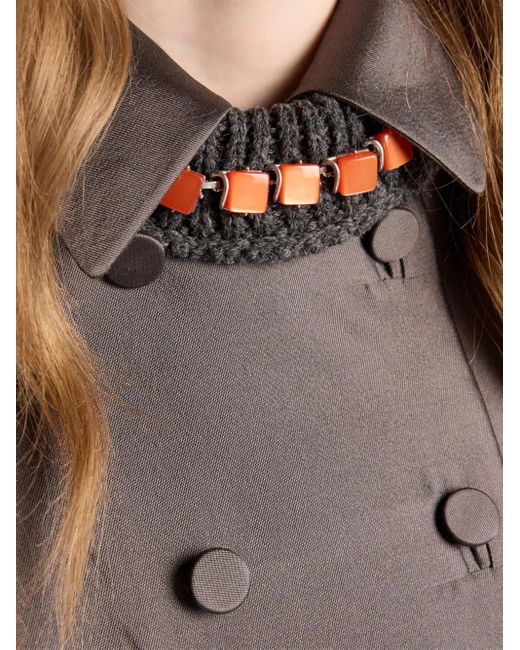 Prada Brown Double-Breasted Coat