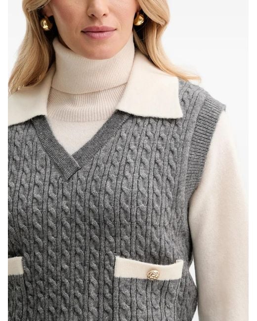 Cable-knit pocket knitwear Fracomina de color Gray
