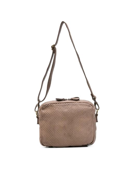 SOMMET Natural Arlo Cobra Scaled-Effect Leather Shoulder Bag