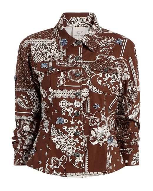 Chaqueta con motivo de bandana Cinq À Sept de color Brown